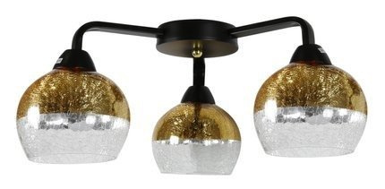 Lampa sufitowa czarno-złota szklane klosze 3x60W Cromina Gold Candellux 98-57273