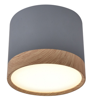 Lampa sufitowa tuba Vertic LED 9W szara okrągła natynkowa zintegrowany LED
