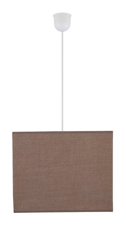 Lampa wisząca z abażurem Basic brązowa kwadratowa do salonu