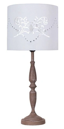 Lampka nocna Farisa biała z abażurem nowoczesna E27 Candellux