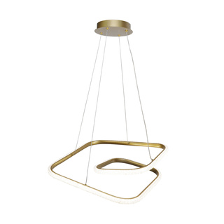 Lampa wisząca Fuerte złota z kryształkami okrągła pojedyncza LED