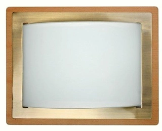 Plafon Mera kwadratowy 36 cm klasyczny drewno szkło E27