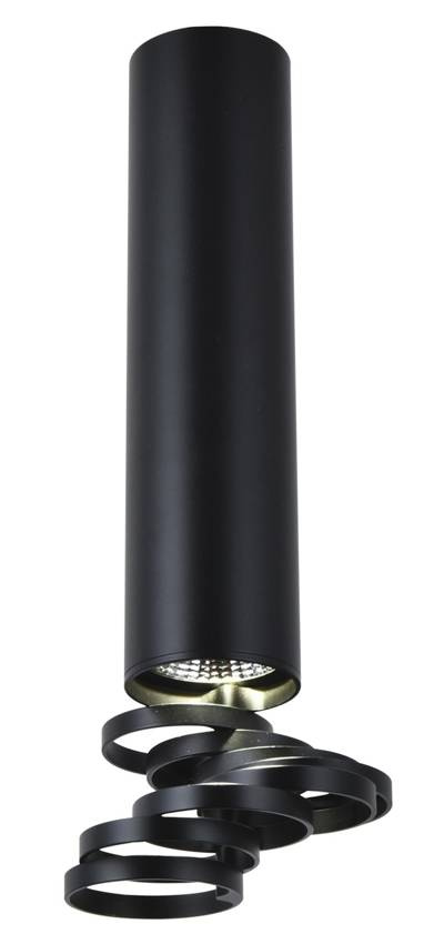 Lampa sufitowa tuba czarna regulowana metalowa GU10 natynkowa