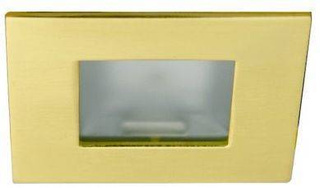 Oprawa stropowa kwadratowa mosiądz szkło matowe G4 do schodów korytarza