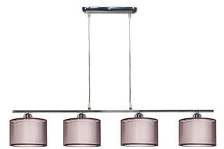 Lampa wisząca z abażurami Piano chromowa potrójna do salonu