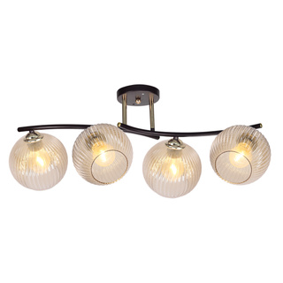 Lampa wisząca Manon szklana z kloszem metalowa pomarańczowa do salonu