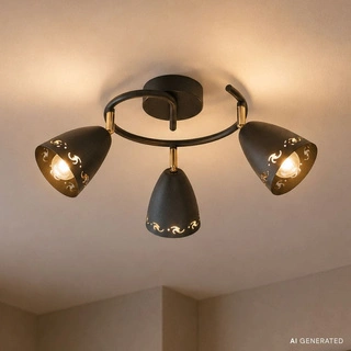 Lampa sufitowa COTY reflektor regulowana 3-punktowa do salonu metalowa