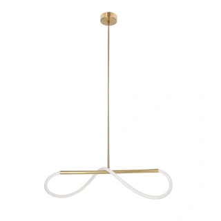 Lampa wisząca Supreme LED podłużna złota 80 cm do jadalni nad stół