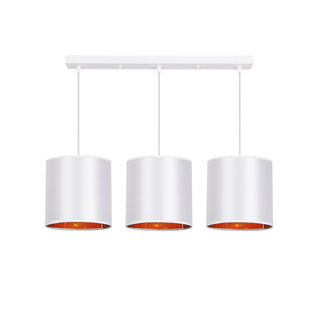 Lampa wisząca z abażurami Atlanta biała potrójna na listwie nowoczesna E27