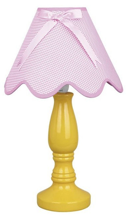 Lampka nocna Lola ceramiczna różowa dla dzieci E14 klasyczna