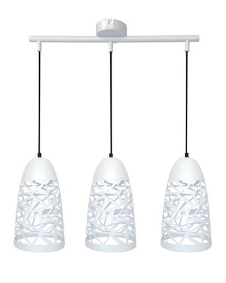 Lampa wisząca Sabrin potrójna biała metalowa nad stół do jadalni 3xE27