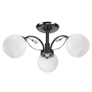 Lampa wisząca Neros 3-punktowa z białymi kloszami metalowo-szklana czarna