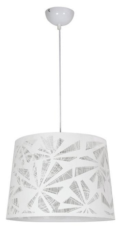 Lampa wisząca z abażurem Orlando biała pojedyncza E27 do salonu