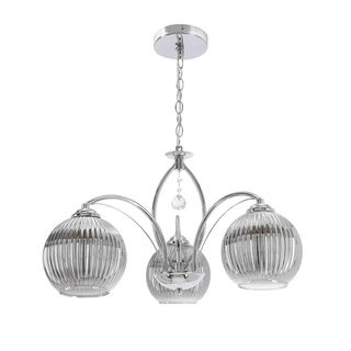 Lampa wisząca Sierra szklane klosze kula chromowa potrójna do salonu E27