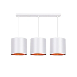 Lampa wisząca z abażurami Atlanta biała potrójna na listwie nowoczesna E27