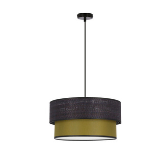 Lampa wisząca z abażurem Arezzo czarna z oliwkowym do salonu