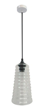 Lampa wisząca Manila szklana pojedyncza transparentny klosz do salonu E27