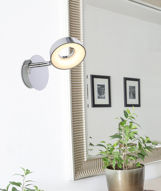 Kinkiet Isla srebrny regulowany led do salonu nowoczesny Candellux