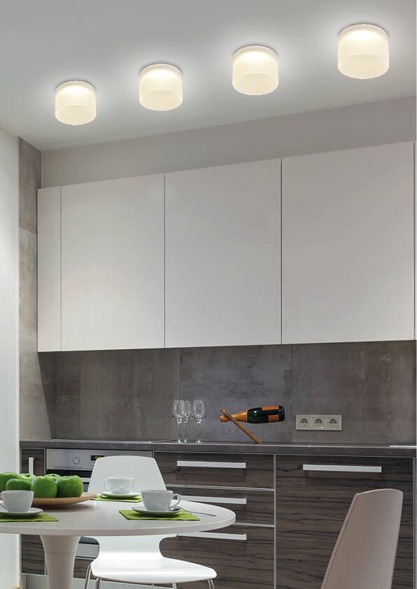 Oprawa stropowa mrożony akryl tuba oczko GU10 Candellux 2273679 - aranżacja