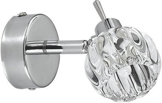 Kinkiet Bombola szklany kryształowy regulowany chrom do salonu G9