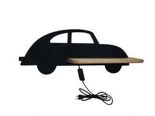 Kinkiet IQ Kids Car z półką LED do pokoju dziecięcego czarny