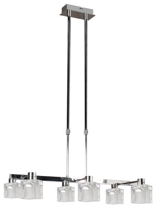 Lampa wisząca Carat srebrna metalowa do jadalni nad stół G9