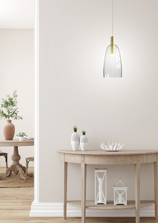 Lampa wisząca Modena Ledea szklana do salonu pojedyncza LED 5W biało-złota