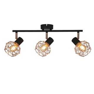 Lampa sufitowa Acrobat listwa ze szklanymi kloszami regulowana 3-punktowa