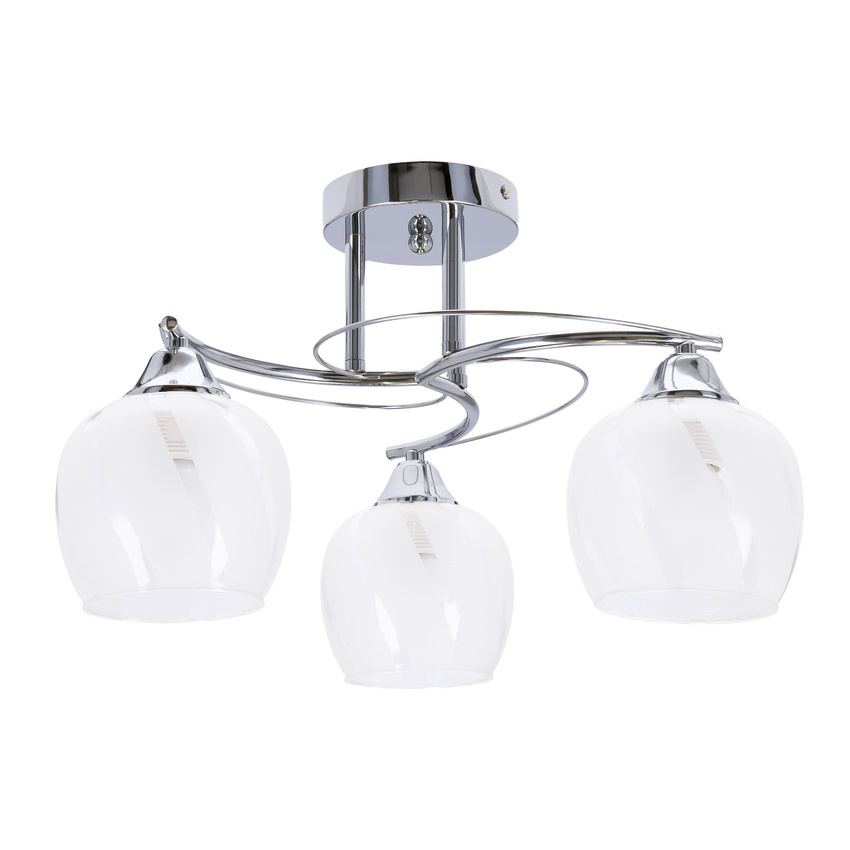 Candellux Lighting PREGO LAMPA SUFITOWA CHROMOWY E27 KLOSZ BEZBARWNY