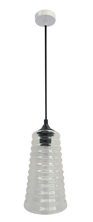Lampa wisząca Manila szklana pojedyncza transparentny klosz do salonu E27