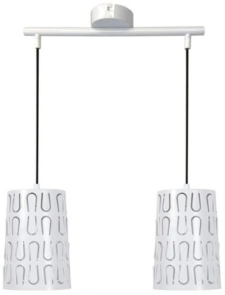 Lampa wisząca Vista podwójna metalowa biała do kuchni nad stół E27