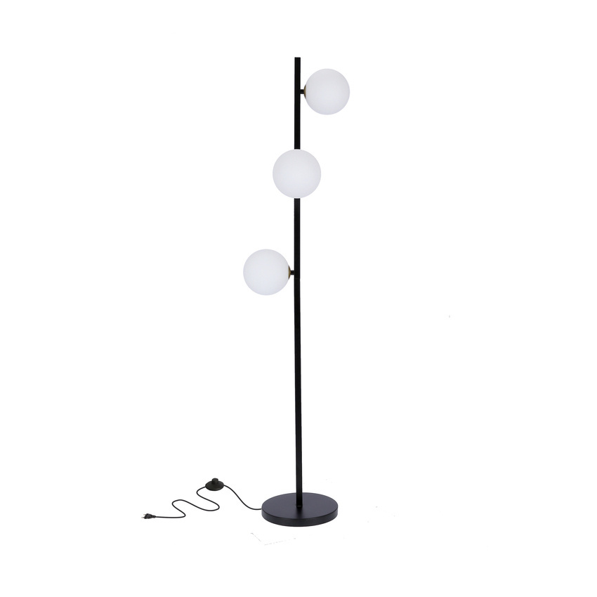 Lampa podłogowa Kama klasyczna z kloszem 3-punktowa do salonu