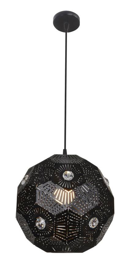 Lampa wisząca Euphoria czarna metalowa kula do salonu 1xE27 nowoczesna