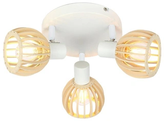 Lampa sufitowa Atarri spot regulowana 3-punktowa drewniana