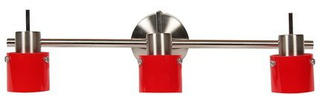 Lampa sufitowa Red listwa ze szklanymi kloszami 3-punktowa do salonu