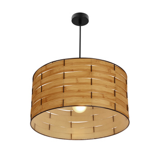 Lampa wisząca Fiana z abażurem pojedyncza do salonu brązowa 1-punktowa
