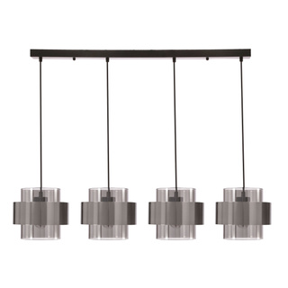 Lampa wisząca Spiega na belce szklany klosz dymiony E27 do jadalni