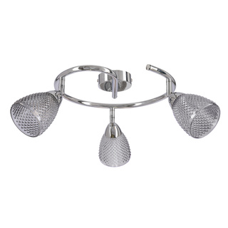 Lampa sufitowa Estello okrągła ze szklanymi kloszami 3-punktowa metalowa