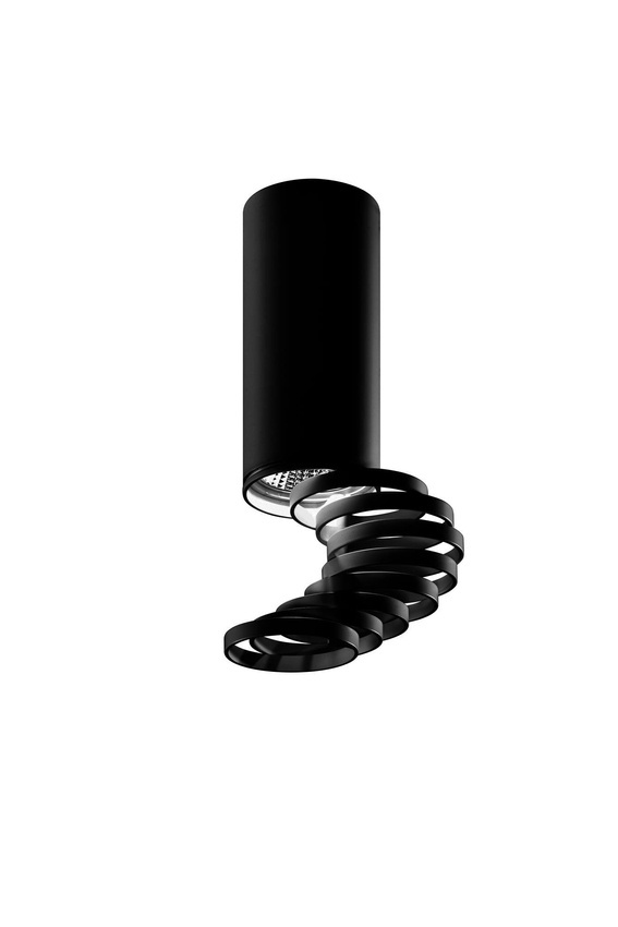 Lampa sufitowa tuba czarna regulowana metalowa GU10 natynkowa