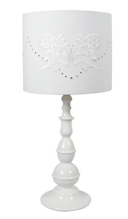 Lampka nocna Lans biała z abażurem E27 Candellux