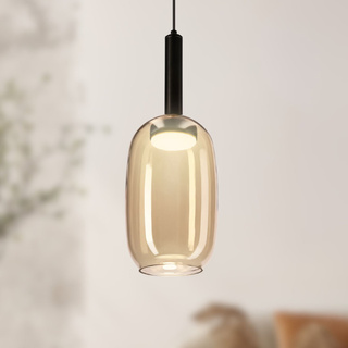 Lampa wisząca Bueno szklana bursztynowy klosz pojedyncza GX53