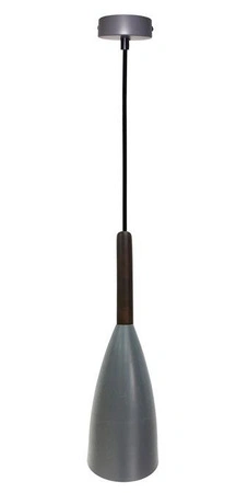 Lampa wisząca Flen Ledea szara metalowo-drewniana do jadalni nad stół E27