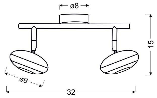 Lampa ścienna listwa 2X6W LED SKIPPER 92-67562 aranżacja
