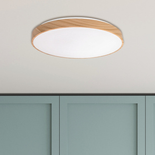 Plafon LED FIGARO okrągły do kuchni zmienna barwa światła 3000–6000K 38 cm brązowy na pilota
