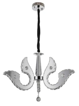 Lampa wisząca Venezia kryształowa do salonu szklano‑metalowa LED zintegrowana
