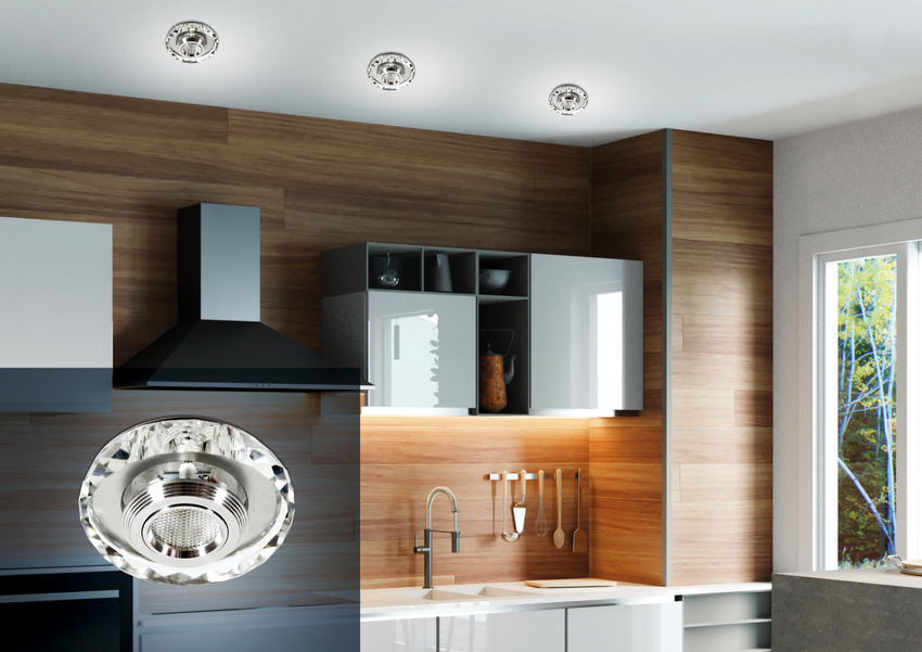 Oprawa stropowa LED 3W okrągła szklana szlifowana SS-35 Candellux 2228938 - zbliżenie