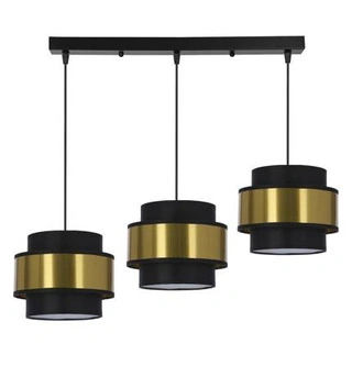 Lampa wisząca z abażurami Prestige czarna potrójna do salonu i jadalni