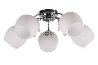Lampa sufitowa Zachera ze szklanymi kloszami 5-punktowa do salonu