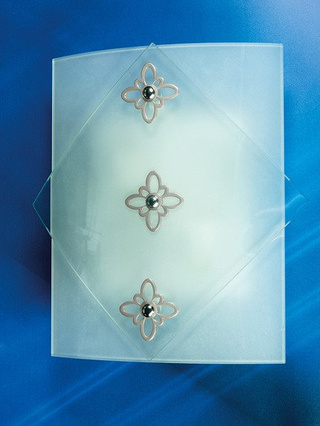 Plafon Donna kwadratowy do salonu 26 cm biało-srebrny E27