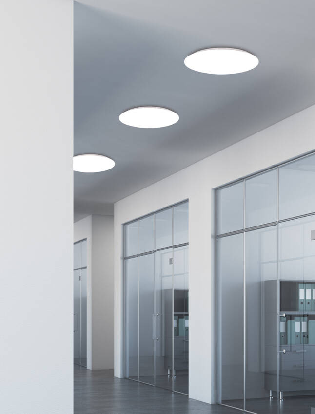 Plafon LED Mega okrągły biały 28 cm 4000K szklany klosz